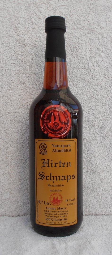 Hirten-Schnaps 35 %vol  0,7 Ltr.  halbbitter Likör